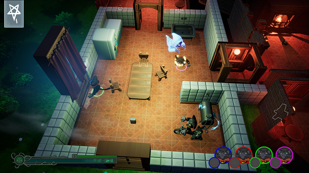 Ritual Party screenshot of players dodging ghosts and chaos